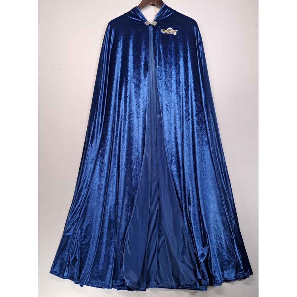 MagiQuest Wizard Cloak Robe Adult Size Blue Velvet Costume RenFaire Cosplay